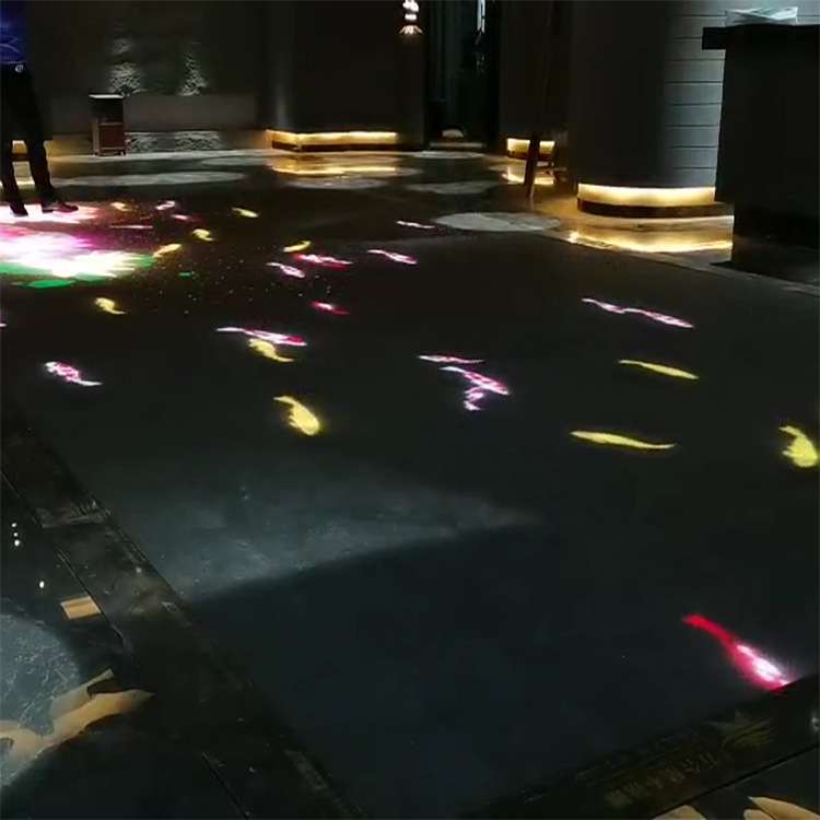 踩鱼LED智能动态地板 室内LED地板踩踏屏幕 3D人鱼走动地面屏