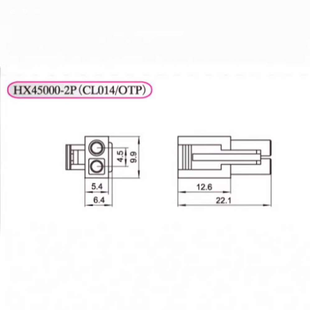 红星接插件HX45000-1P 2P 3P CL014 OTP 连接器 间距4.5mm