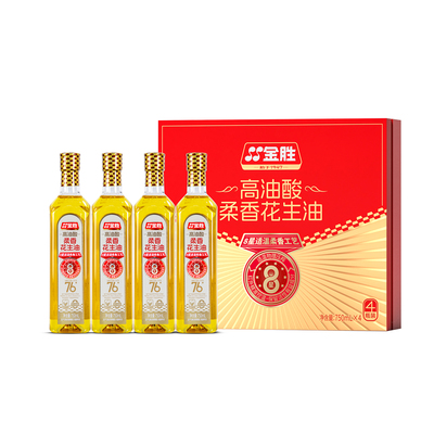 金胜这厢油礼花生油750ml*4瓶礼盒