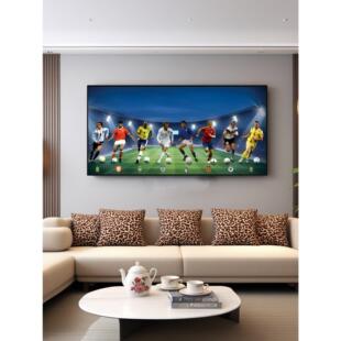 足球客厅装饰画巴蒂斯图塔巴乔国家队挂画小贝大罗体彩店足球壁画