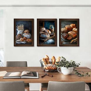 烘焙蛋糕店墙面美食挂画复古欧式框装饰画面包店欧包制作宣传壁画