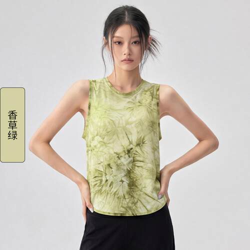 瑜伽服罩衫速干背心扎染宽松百搭