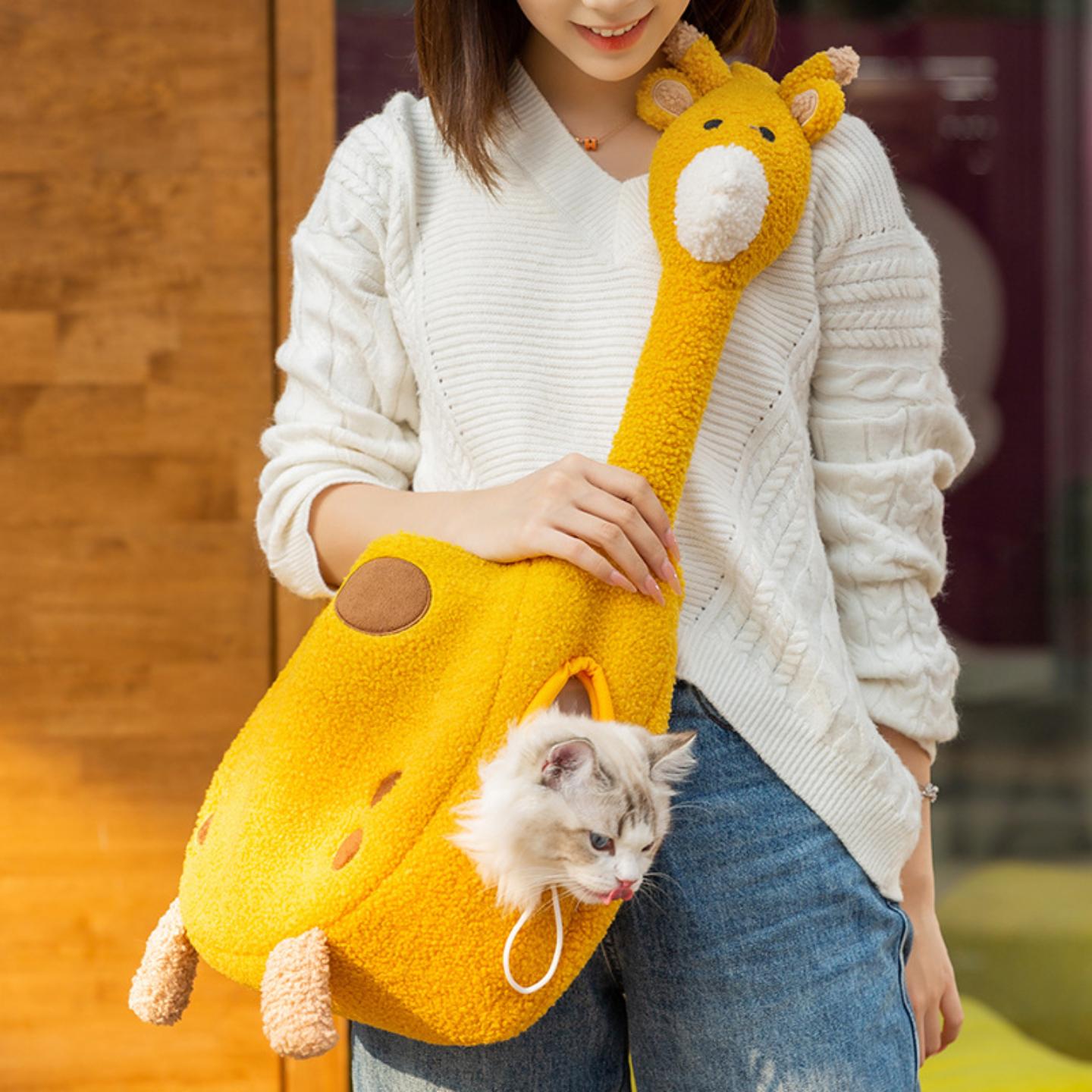 可爱长颈鹿猫包外出包斜跨动物