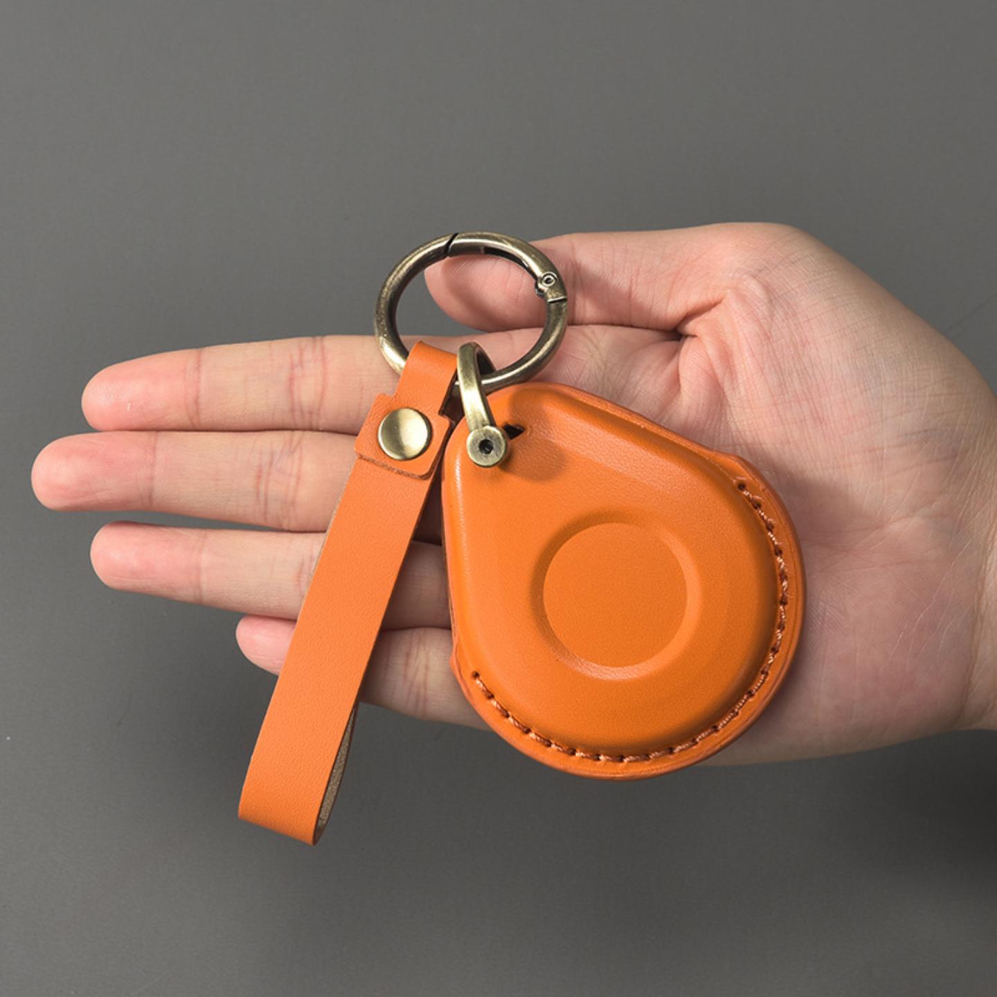 适用哈雷摩托车真皮复古钥匙套肥仔感应钥匙扣牛皮大道摩托车钥匙