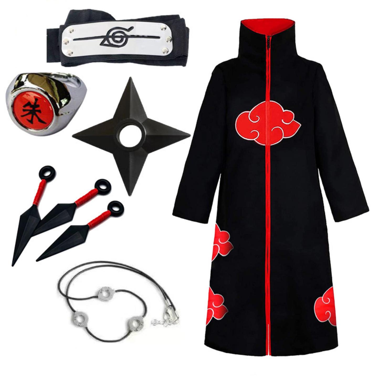 火影忍者衣服晓组织红云袍披风服