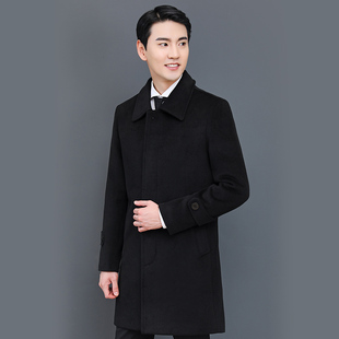 建行毛呢邮政呢子行服职业呢大衣工装男士冬季黑色外套工作服
