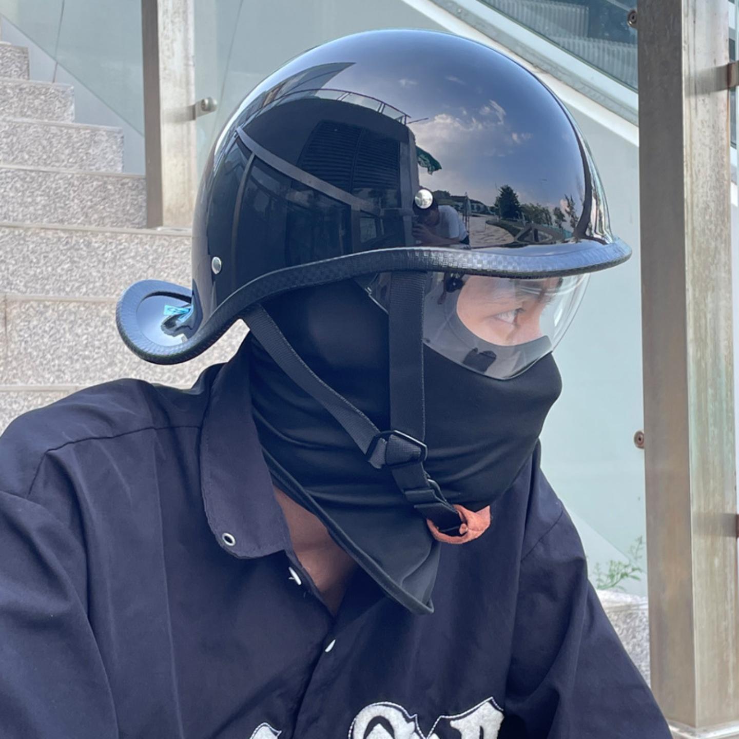 认证复古半盔电瓶车头盔机车夏季