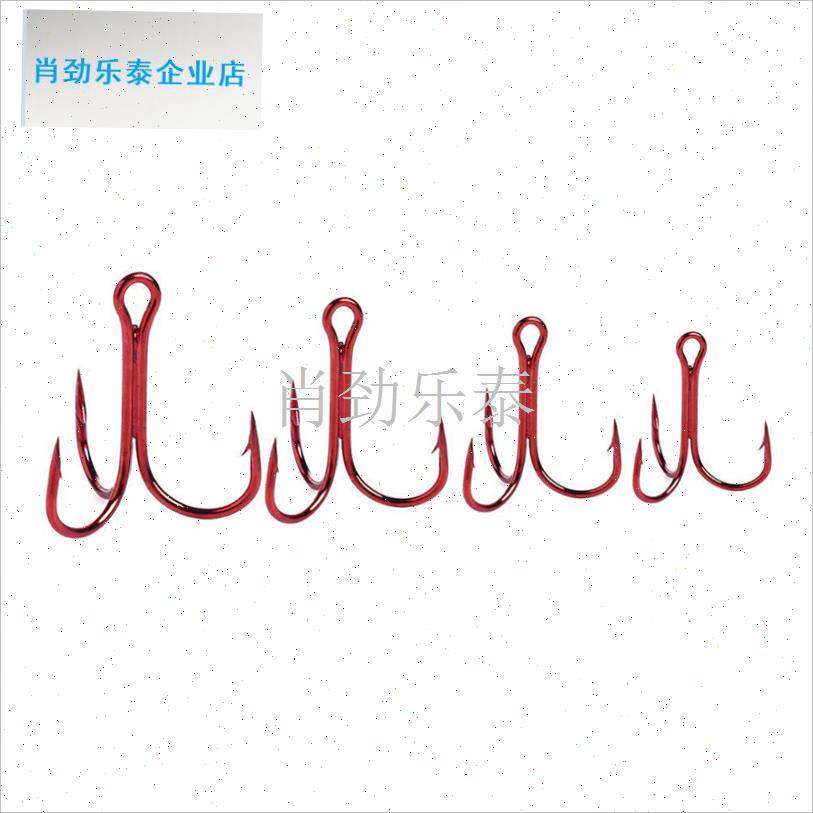 条神器超小号加强三本钩迷w你红色微物钩锚钩马口三爪钩鱼钩盒装l