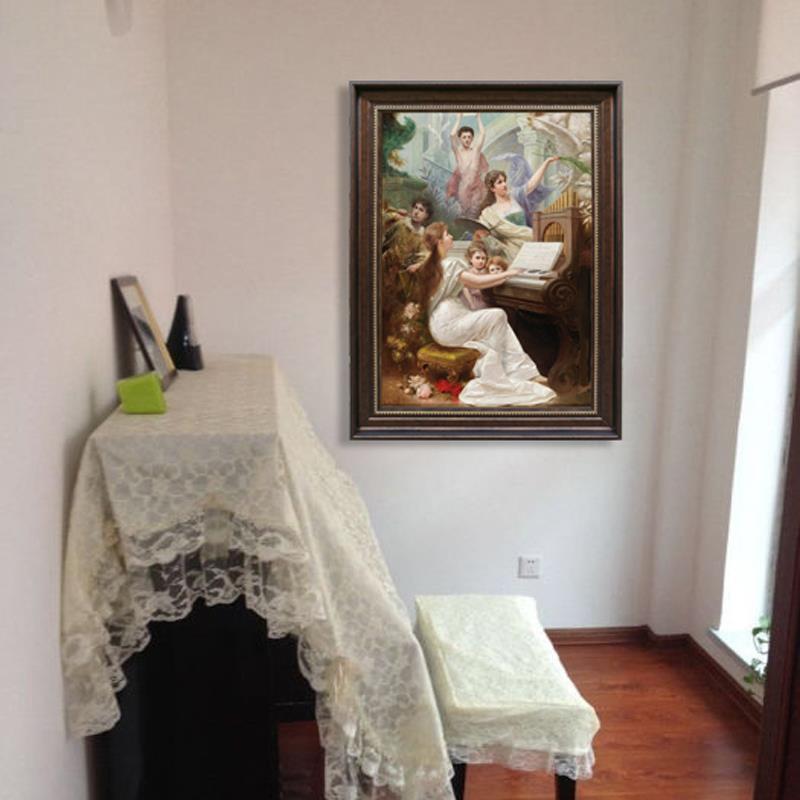 音乐装饰画高清喷漆定制油画宫殿人物挂画钢琴房钢琴店墙框画
