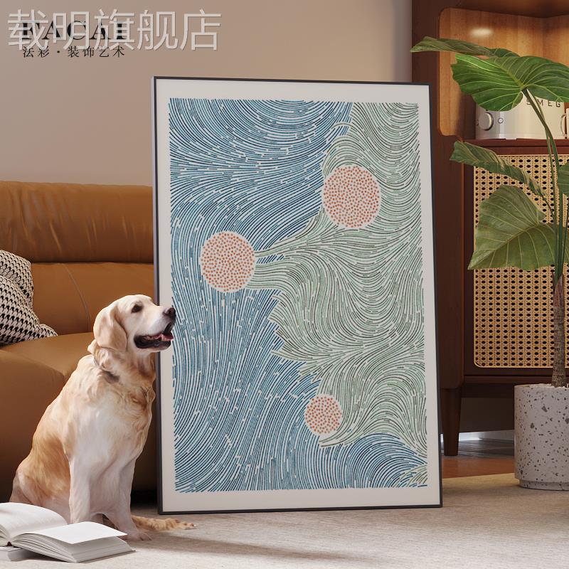 现代几何抽象画 画线 线条简约浅色系清新客厅房间走廊艺术装饰画图片