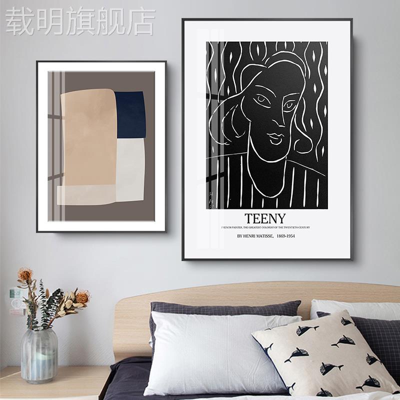 北欧轻奢小众挂画现代简约几何线条装饰画客厅书房玄关抽象壁画图片