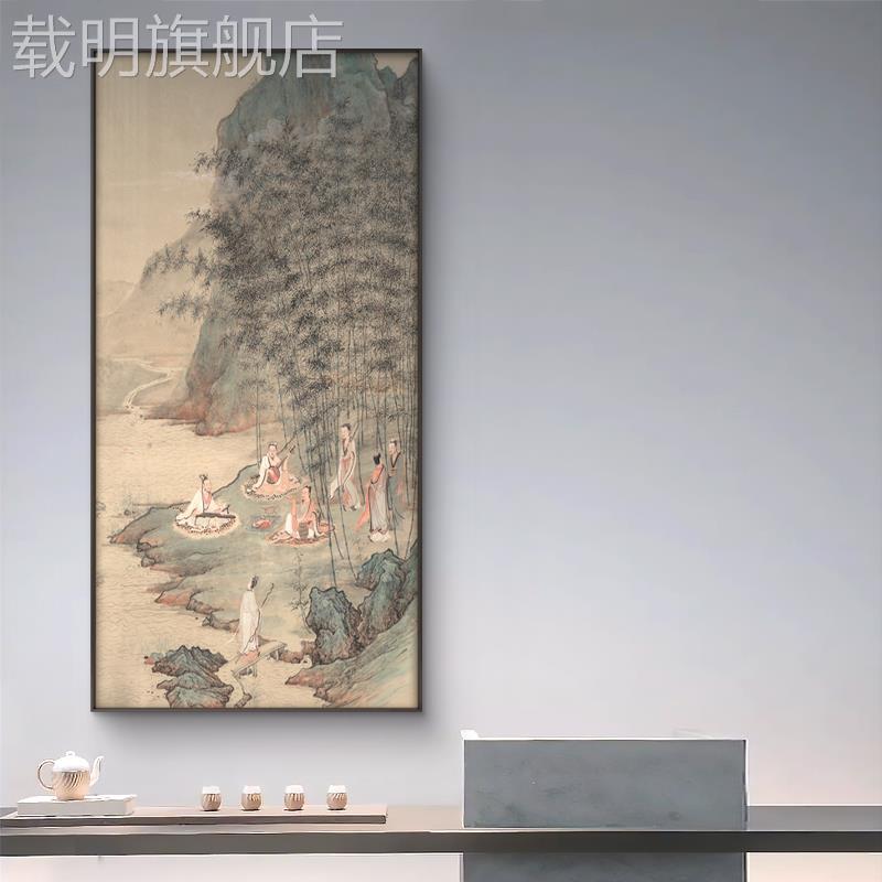 新中式人物装饰画现代侘寂中古风酒店别墅会所民宿茶室禅意挂画图片