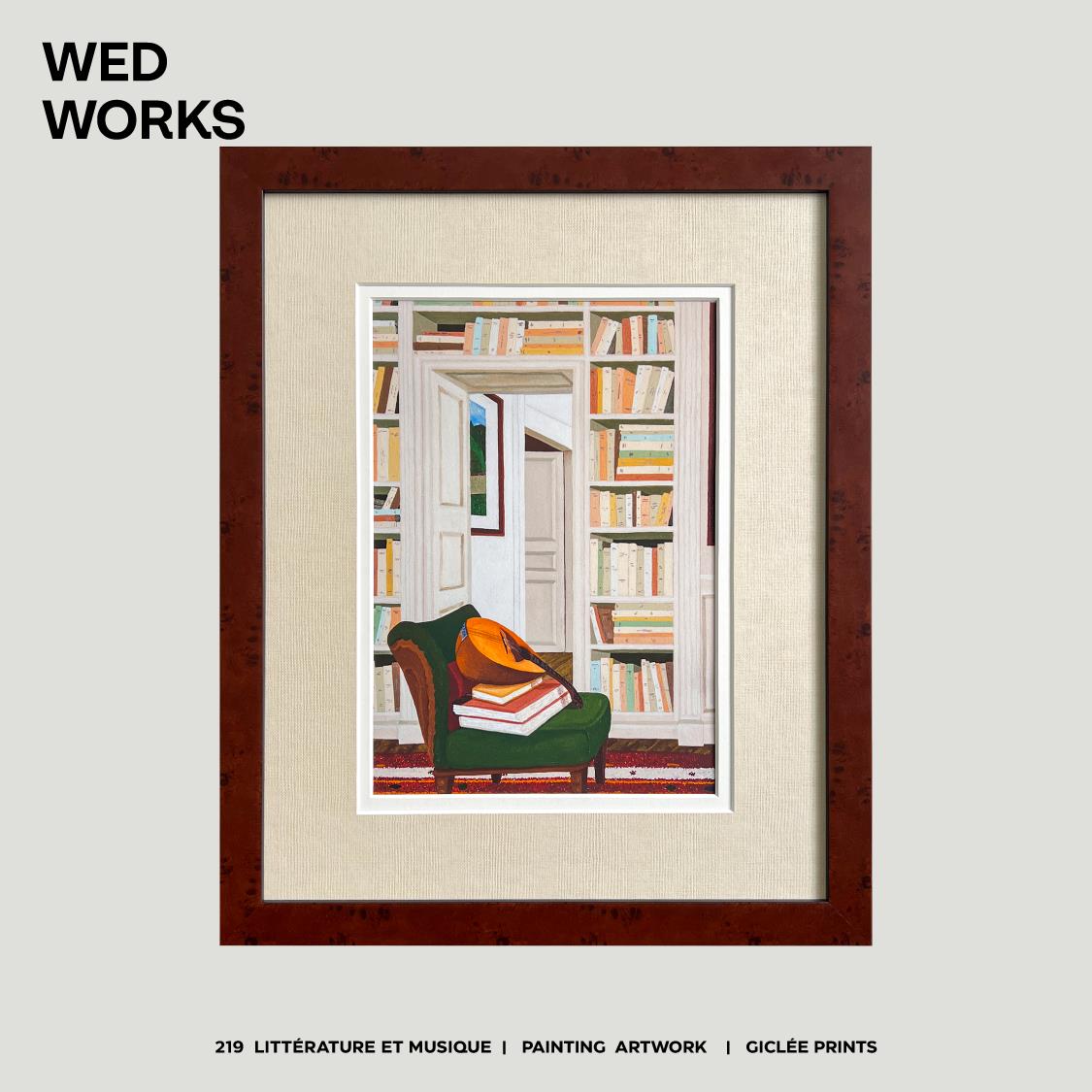 WEDWORKS小众中古室内电影感装饰画民宿样板房书房客厅设计师挂画