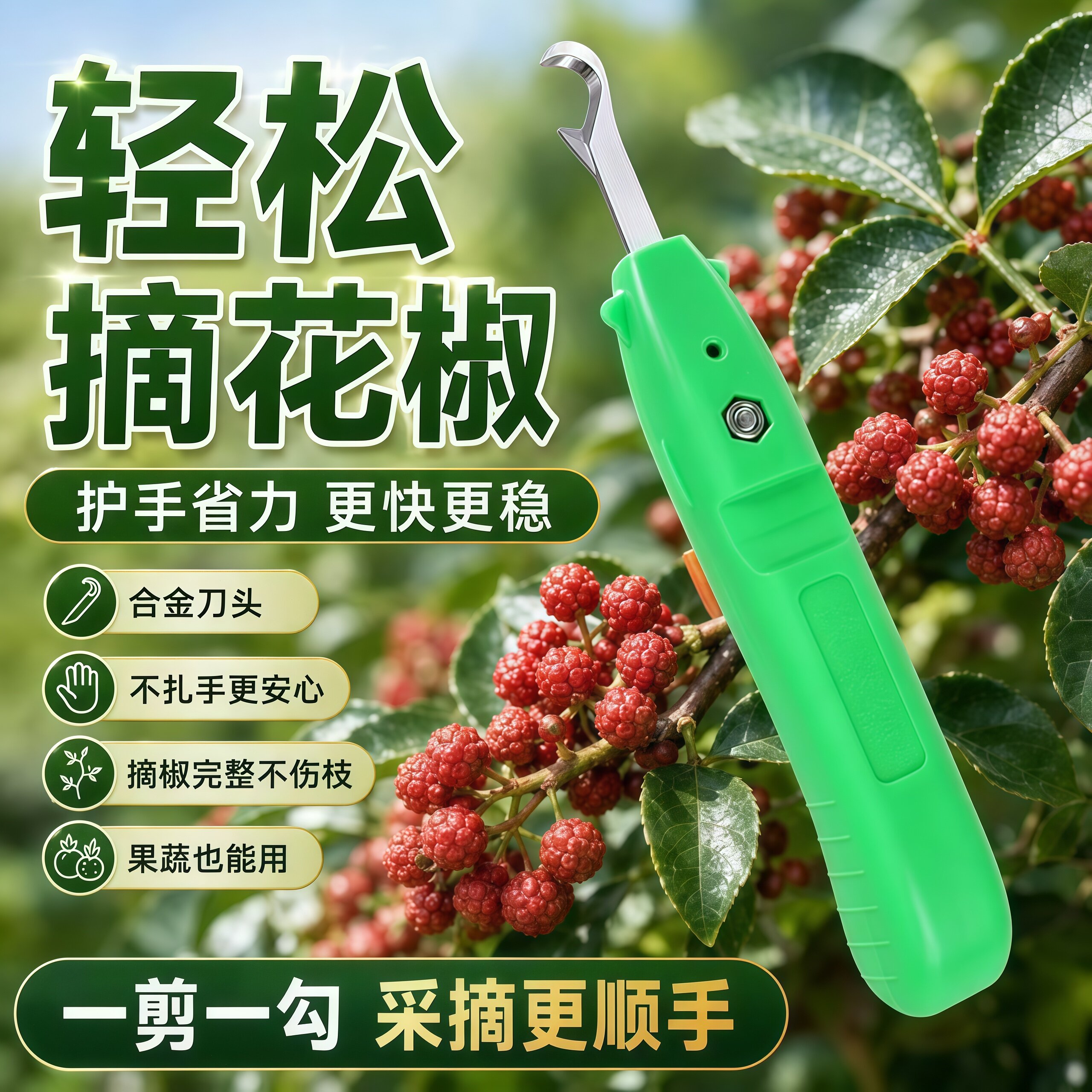 新款省力采摘花椒荔枝园艺剪