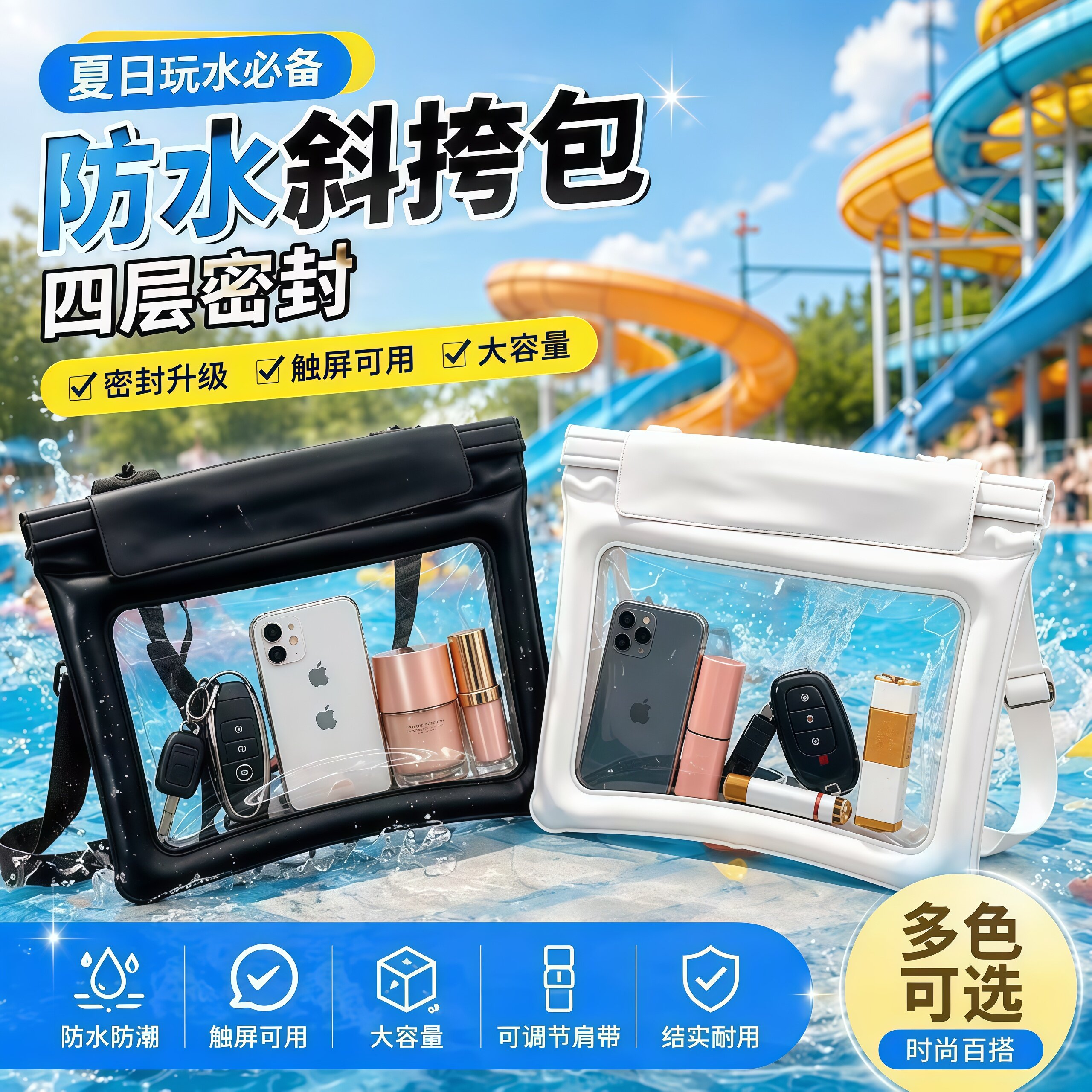 可触屏大容量气囊手机防水袋