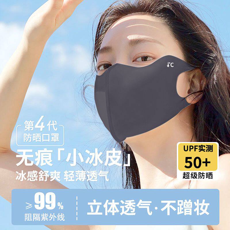 无痕护眼角冰丝防晒口罩女2026新款透气立体面罩全脸遮阳防紫外线
