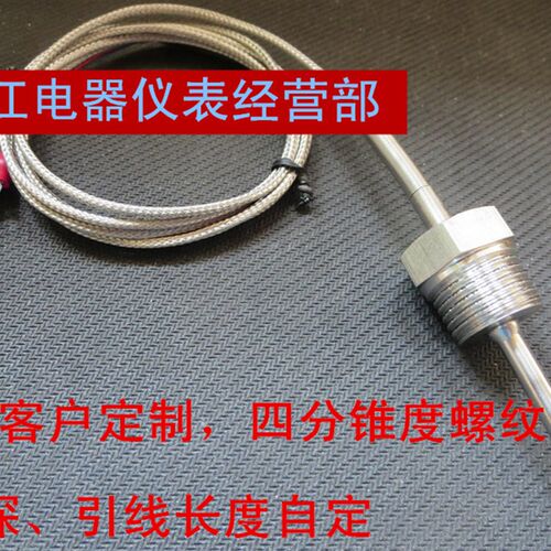 热电偶K热电阻PT100温度传感器防水测温探头固定螺纹安装型感温头