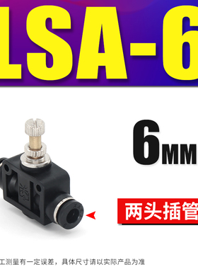 气动接头管道节流PA/LSA4 LSA8 LSA10 SA12 气管PU限流阀快速接头