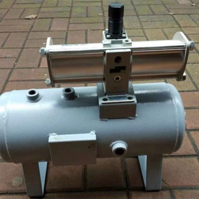 超厚灰白色SMC型储气罐VBAT5A 10A 20A 38A可配增压阀增压缸泵