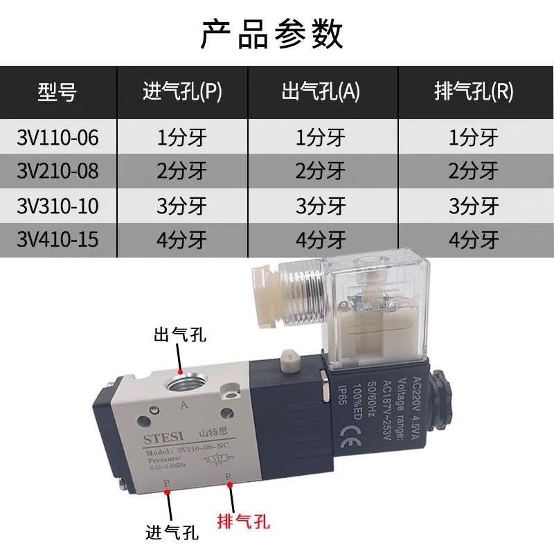 气动电磁阀3V210-08/3V310-10/3V410-15二位三通换向气阀亚德客型,工业油品/胶粘/化学/实验室用品,实验室漏斗,淘宝优惠券,粉丝福利购,淘宝优惠卷