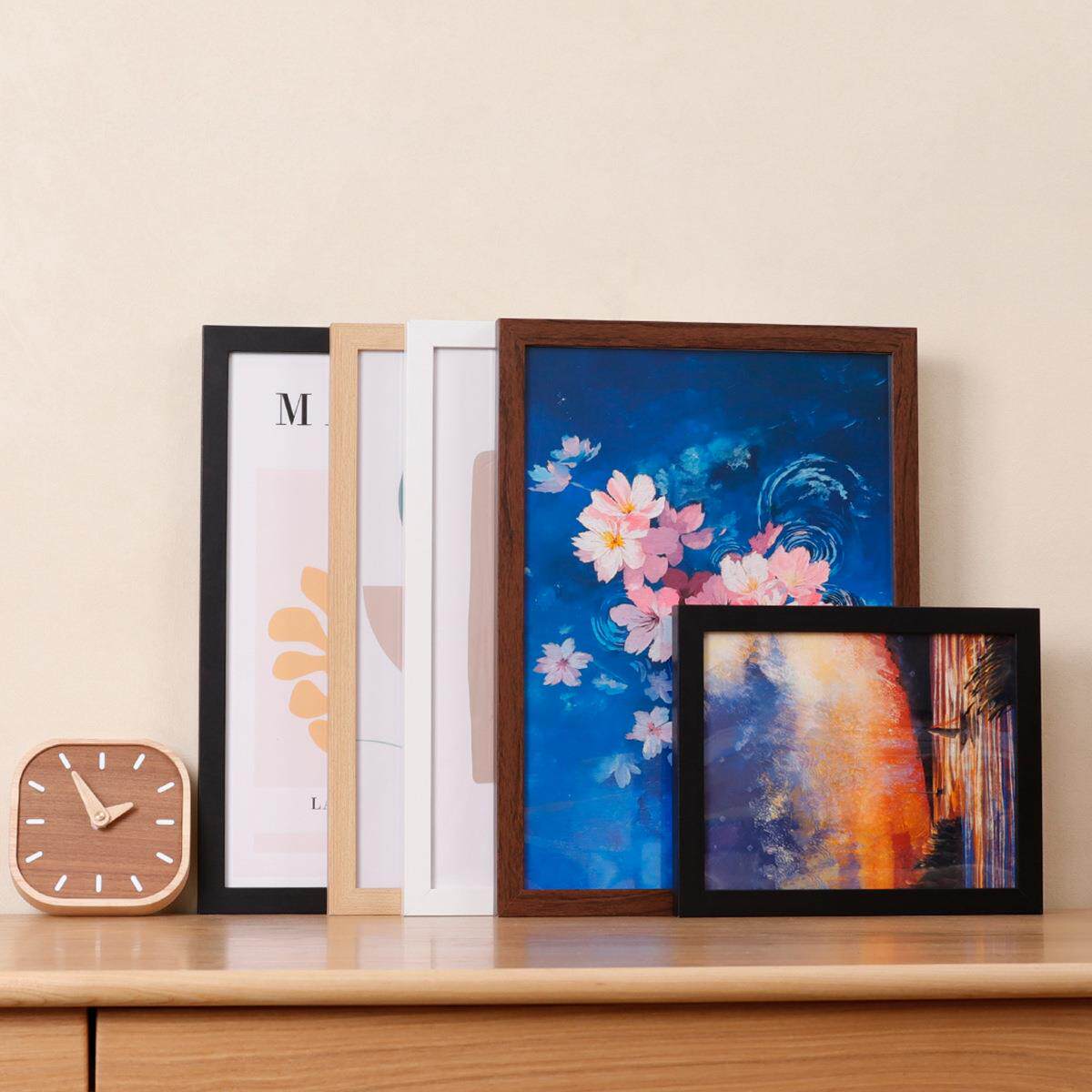 木质相框6寸挂墙摆台a3A4纸画框8K4开素描油画框架装裱自装大尺寸