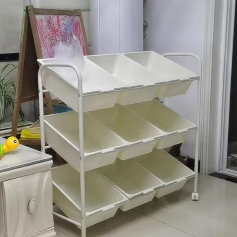 儿童玩具收纳架可移动置物玩具架分类整理箱多层家用储物柜铁艺