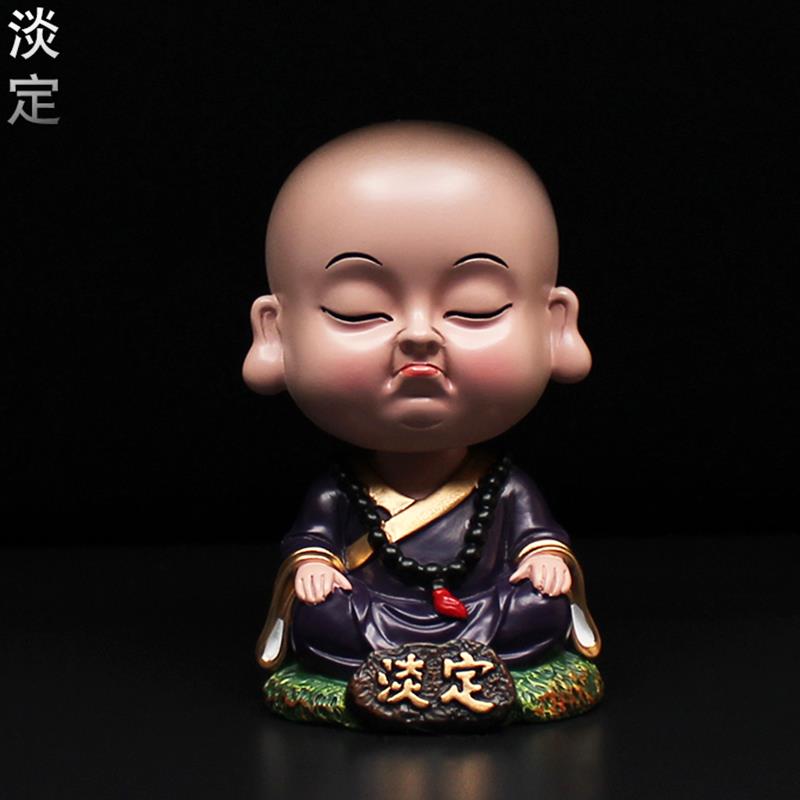 淡定放下点头小和尚小沙弥车载摇头摆件2024新款汽车饰品禅意中控