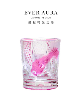EVRA【锦鲤】江户切子水晶玻璃酒杯手工雕刻威士忌洋酒杯礼盒套装
