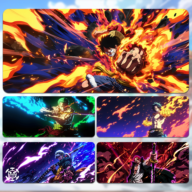 海贼王鲁夫索隆滑鼠垫超大号卡通二次元动漫宿舍电脑桌办公桌防滑