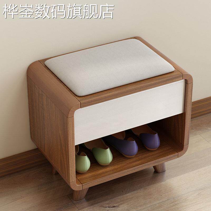 桦崟实木色换鞋凳家用门口简约现代烤漆1米进门入户长凳子坐垫软包床笠拉车