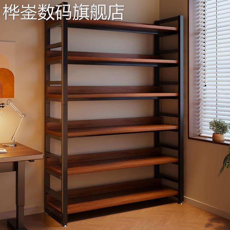 桦崟书架置物架落地多层家用一体靠墙客厅货架展示架子学生简易书柜子摆件饰品垫垫