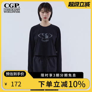 CBDUWTL001 CODEGRAPHY韩国夏季 时尚 百搭长袖 印花全棉T恤上衣女款