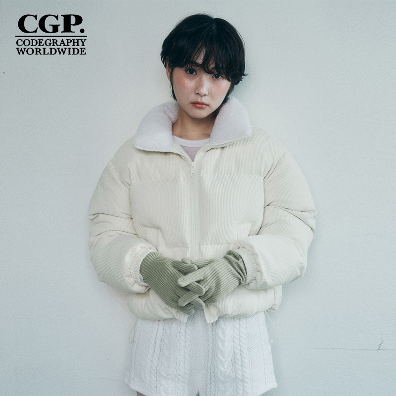 CODEGRAPHY韩国冬季女款百搭灯芯绒夹棉外套棉服上衣CBDWWHH003