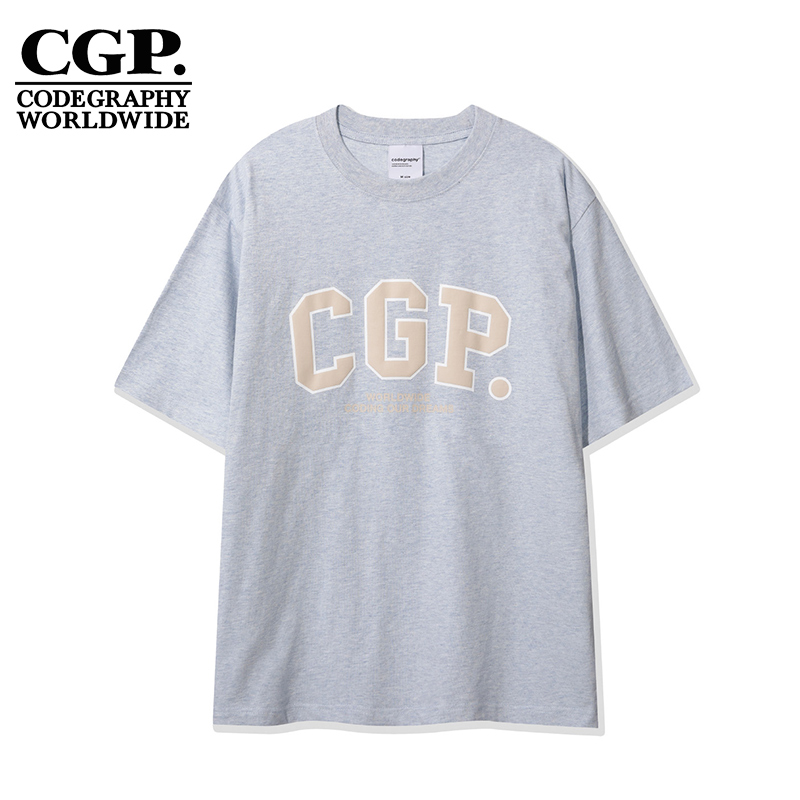 CODEGRAPHY韩国CGP男女同款25夏季logo印花T恤衫CBEUUTS104