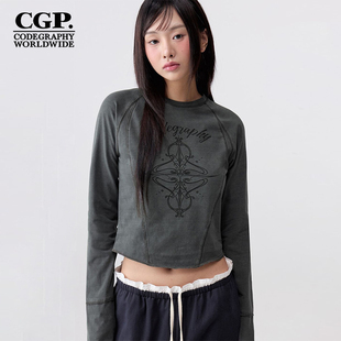 T恤上衣CBDFWTL011 百搭休闲圆领长袖 CODEGRAPHY韩国cgp秋季 女款