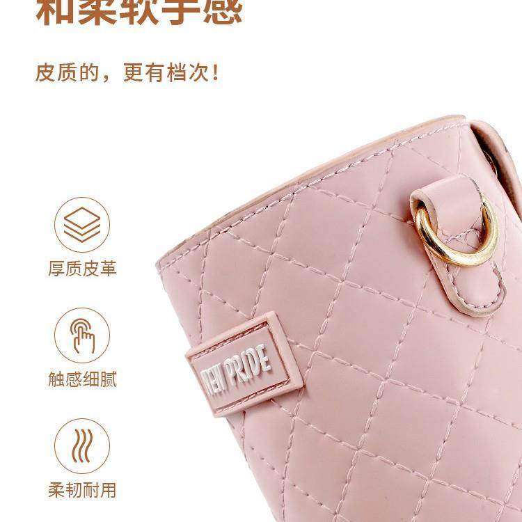 0WYV保温杯套水杯套高颜值保护套斜挎背带手提皮咖啡杯套带挂绳水