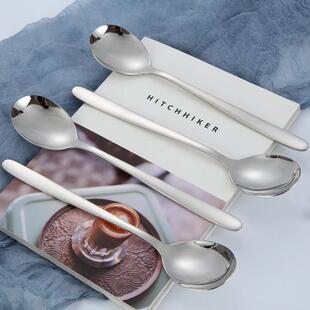 SUS304不锈钢大圆勺韩国料理韩式汤勺调羹长柄吃饭大勺子汤更