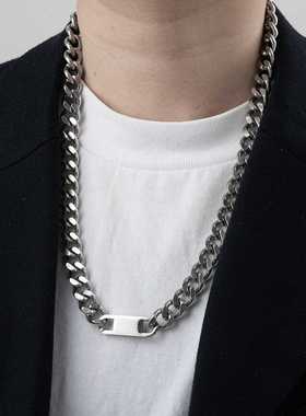欧美冷淡风粗链嘻哈街头重工潮流项链 个性百搭时尚ins锁骨链饰品