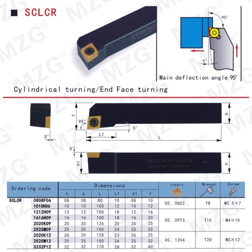 MZG精加工用外圆车刀SCLCR SCLCL 1010H06 1212K 1616H09 2020K12