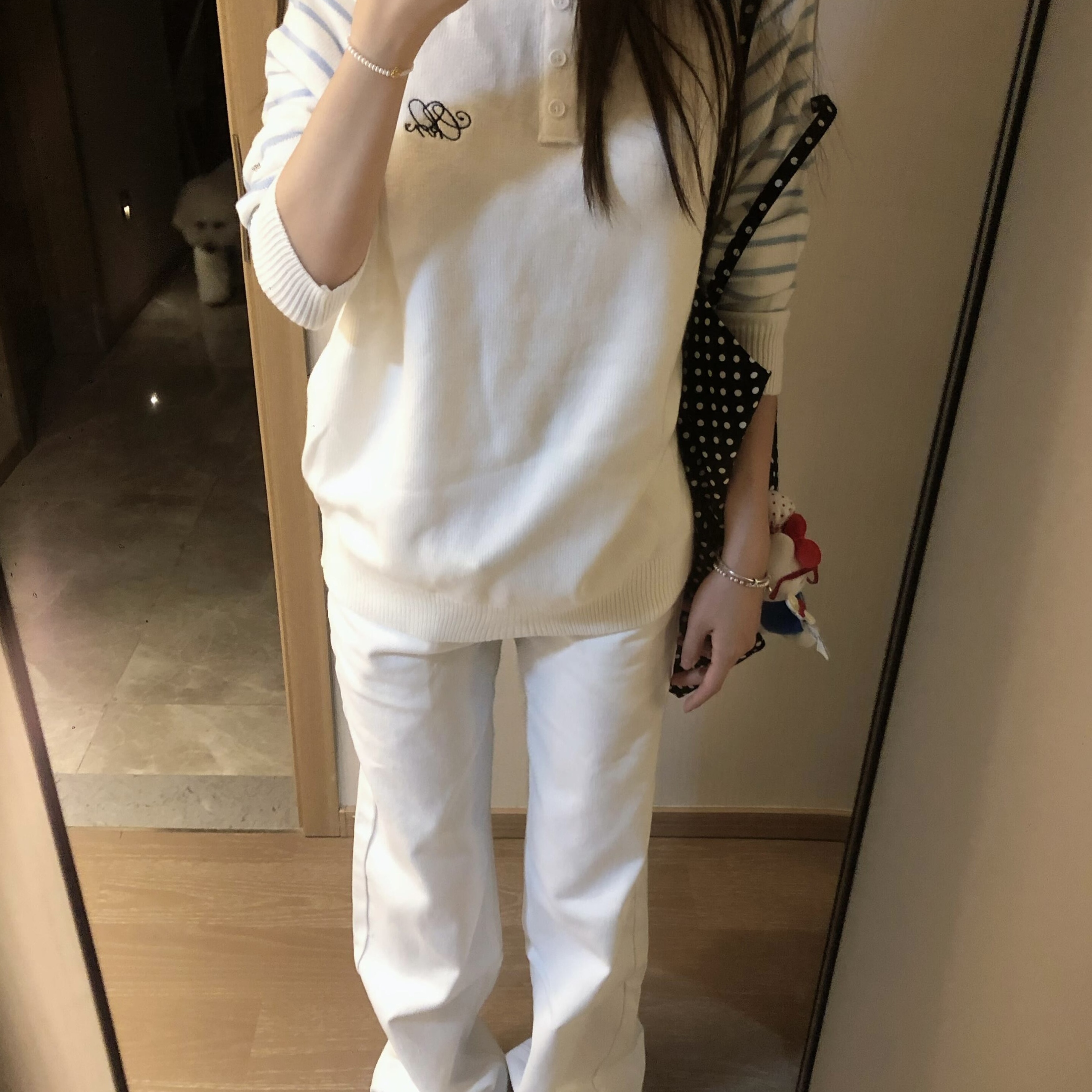 【无忧试穿】条纹插肩袖针织衫女