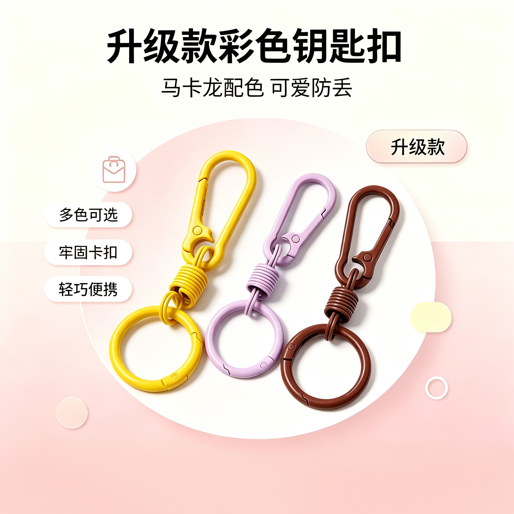 彩色钥匙扣挂钩圈环手工配件图片