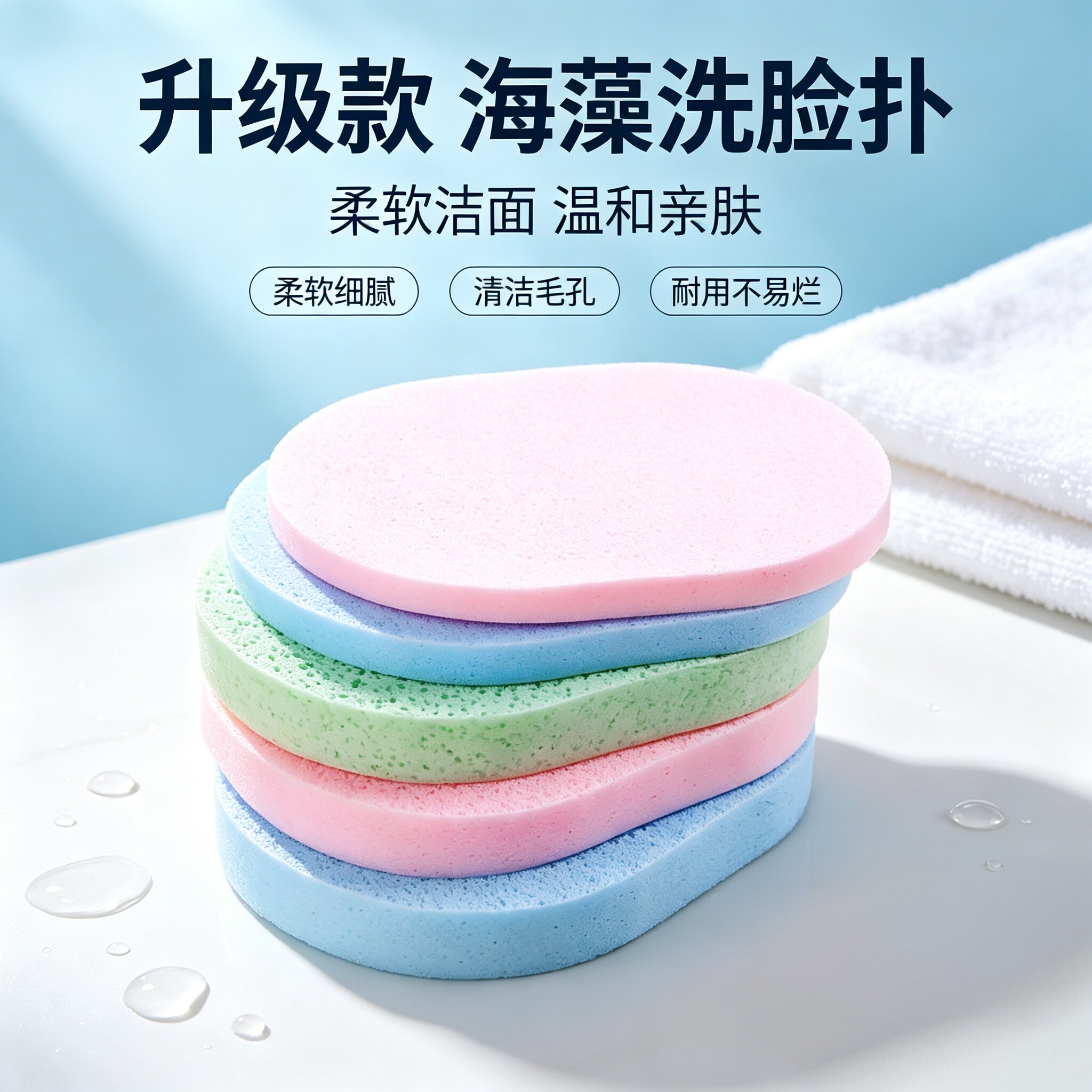 加大加厚海藻洗脸扑卸妆洁面