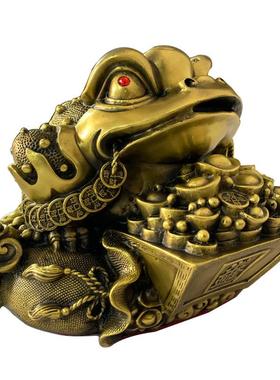 源头厂家黄铜日进斗金金蟾 元宝三足金蟾 金蟾家居摆件