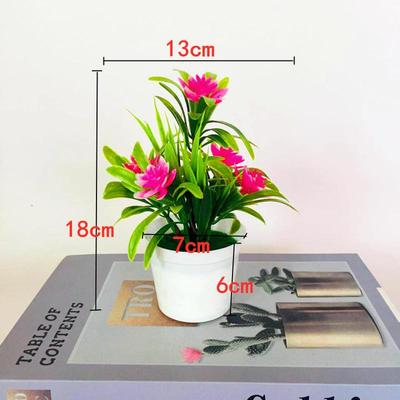 新款直销室外活动仿真假花盆栽5朵小荷花装饰小盆景仿真绿植小摆
