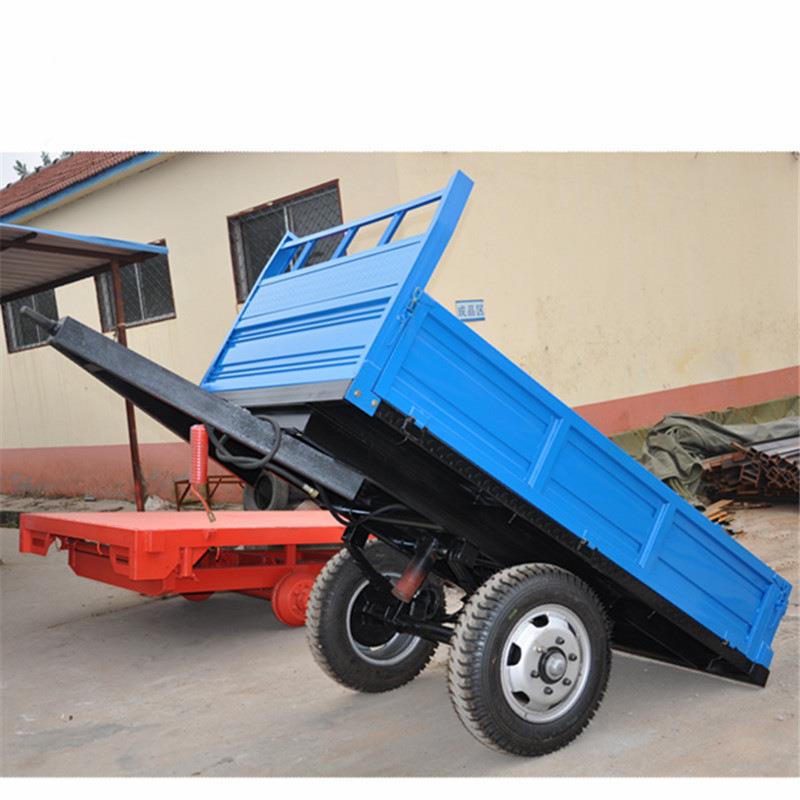 2吨后卸农用拖车田地转运斗车拖拉机牵引可自卸翻斗挂车