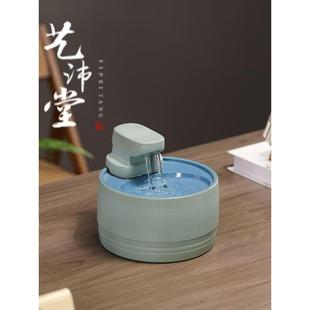 循环水流摆件新中式陶瓷创意招财办公室客厅桌面喷泉玄关财源滚滚