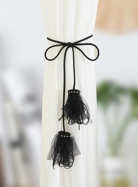 窗帘绑绳扎束带法式绑带扎绳花朵装饰简约窗帘固定绳子系带K-384