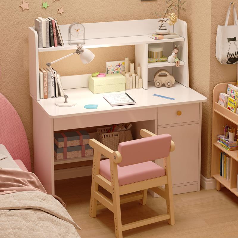 书桌书架书柜一体桌子小学生卧室写字学习桌椅套装简约家用电脑桌