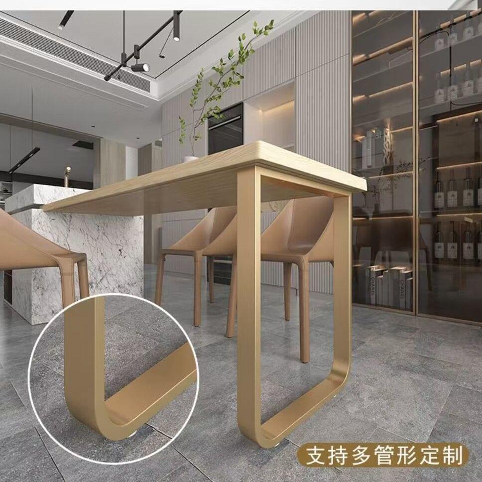 定做圆弧形吧台架单边桌架支架办公桌架书桌餐台脚铁艺桌腿支撑架