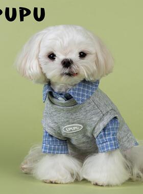 UPUPU设计款假两件衬衫卫衣狗狗衣服猫咪网红宠物服装韩版秋冬